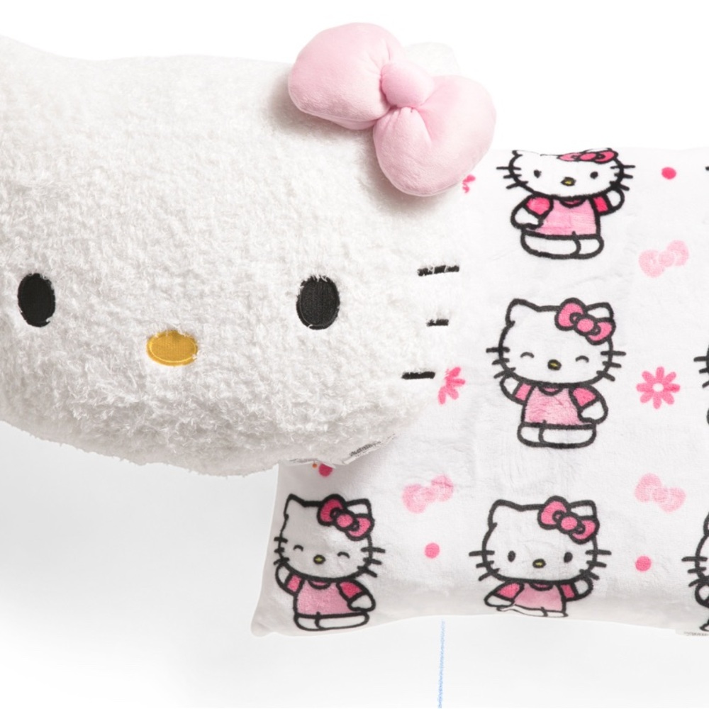 Hello Kitty White and Pink Plush Pillow